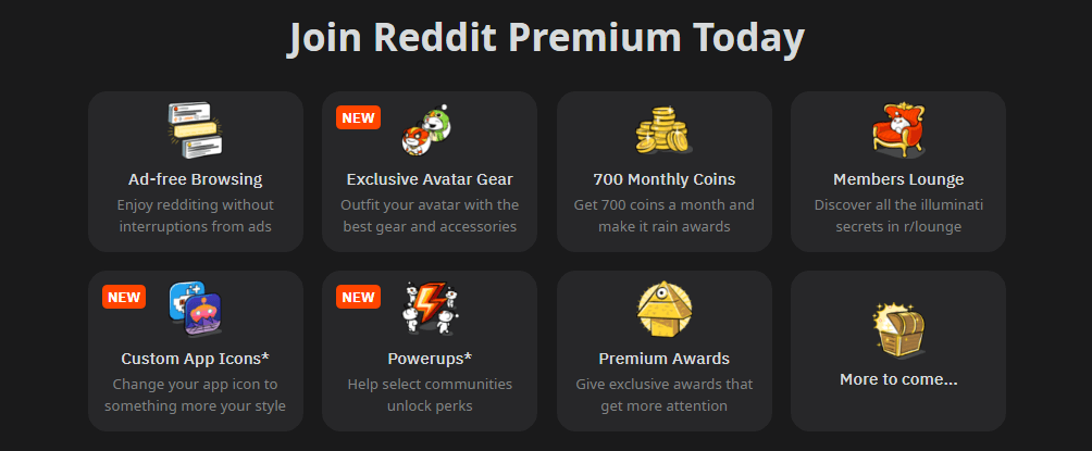 reddit premium features