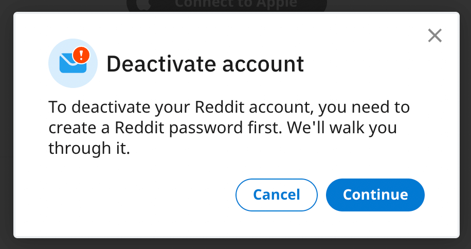 confirm account deactivation