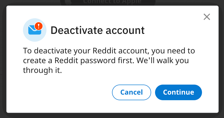 confirm account deactivation