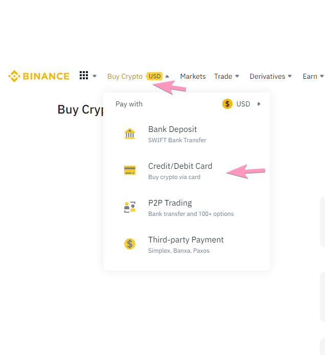 buy crypto step 1
