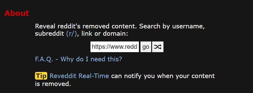 reveal removed reddit posts