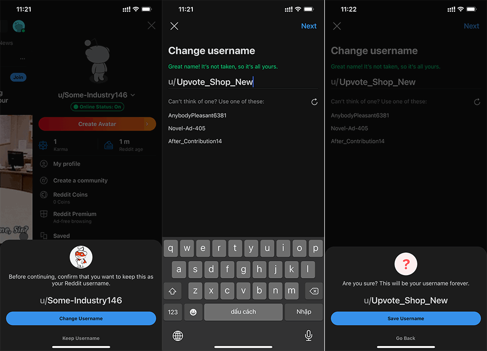 change reddit username on phone