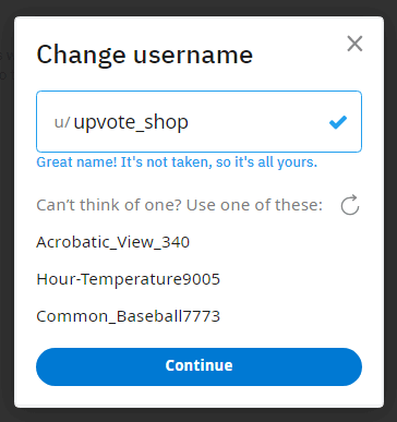 choose a new reddit username