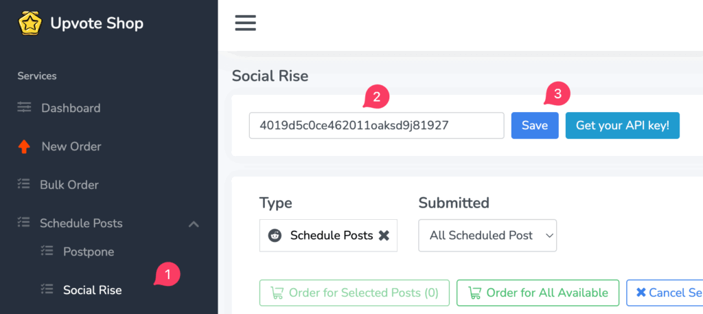 social rise api