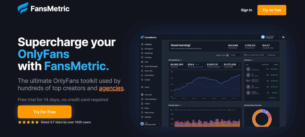 Fansmetric tool for OnlyFans