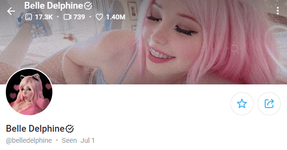 Belle Delphine onlyfans popular account